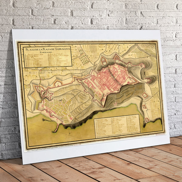 Plano de Tarragona en el siglo XVIII
