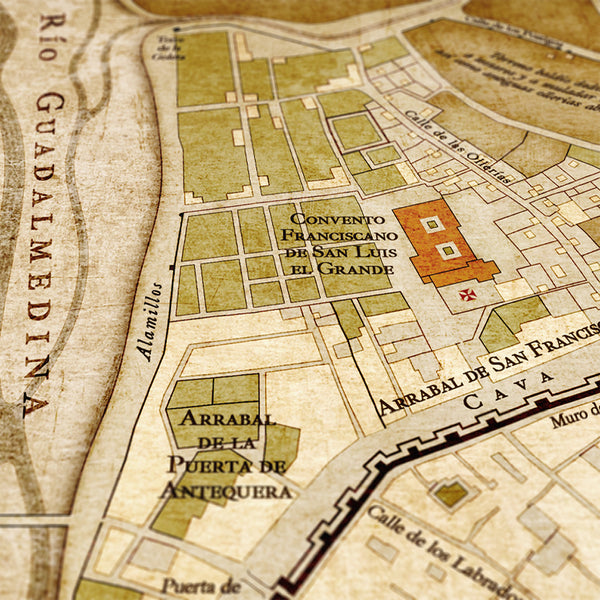 Plano de Málaga en el siglo XVI - Detalle